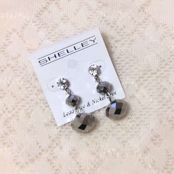 NEW Handcrafted Gray Round Beads Drop Earrings Women Fashion Jewelry Gifts - Picture 3 of 4